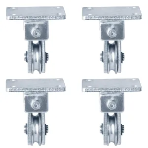 GBGS 4 Pcs 1-3/8" Wall/Ceiling Mount Pulley,Wheel Groove Width: 7/32"(6 mm),180°Rotation,Max Load 330lb