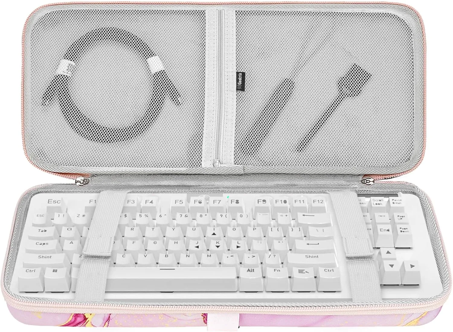 Geekria Tenkeyless Keyboard Case, Hard Shell Travel Carrying Bag for TKL 80% Compact 87 Key Computer Mechanical Gaming Portable Keyboard, Compatible with Logitech G713, G715