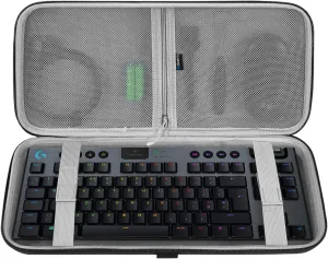 GEEKRIA TKL Keyboard Case, Hard Shell Travel Carrying Bag for 80% / 87 Keys Mechanical Gaming Keyboard, Compatible with Logitech G915 TKL, G PRO/G PRO X (Extra Space)