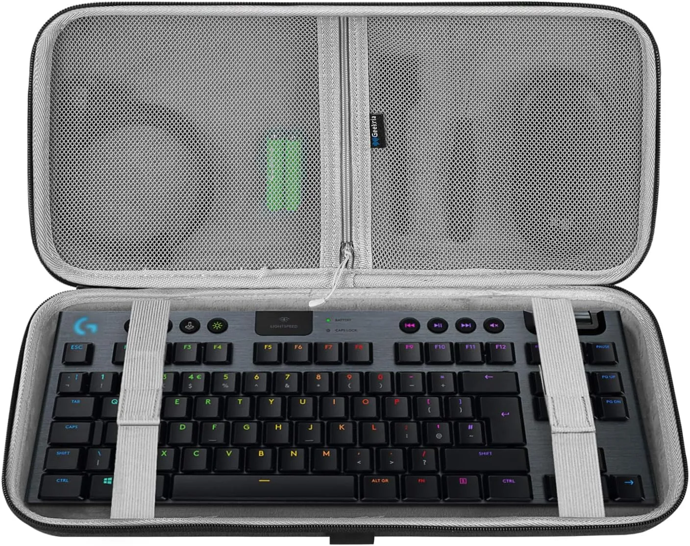GEEKRIA TKL Keyboard Case, Hard Shell Travel Carrying Bag for 80% / 87 Keys Mechanical Gaming Keyboard, Compatible with Logitech G915 TKL, G PRO/G PRO X (Extra Space)