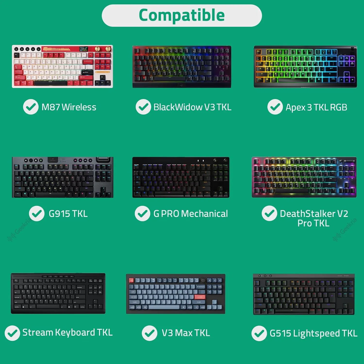 GEEKRIA TKL Keyboard Case, Hard Shell Travel Carrying Bag for 80% / 87 Keys Mechanical Gaming Keyboard, Compatible with Logitech G915 TKL, G PRO/G PRO X (Extra Space)