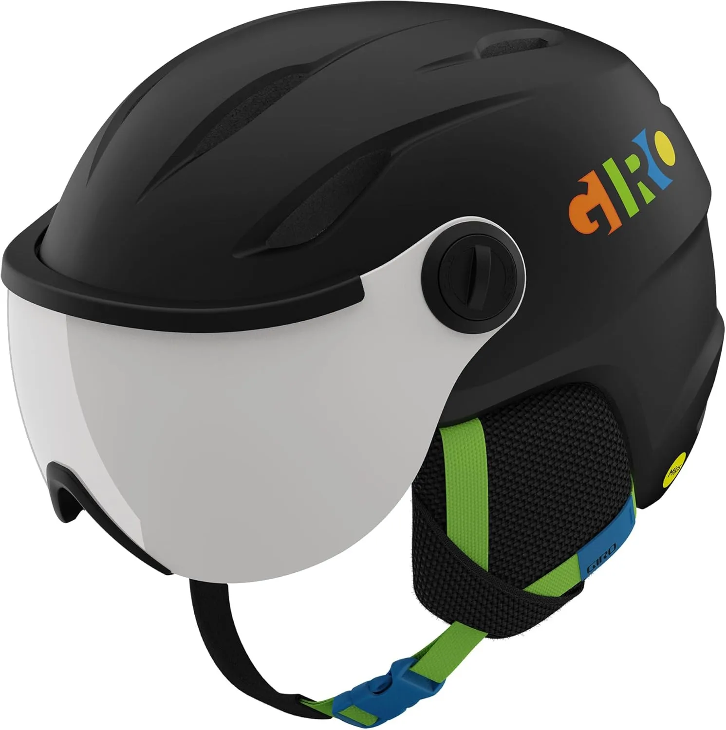 Giro Buzz MIPS Kids Ski Helmet - Snowboard Helmet with Integrated Goggle Shield/Visor for Kids, Toddlers, Boys & Girls