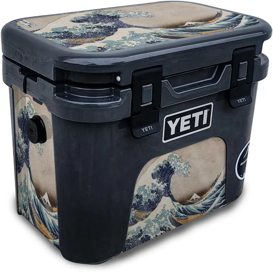 Glossy Glitter Skin Compatible with Yeti Roadie 15 Hard Cooler - Great Wave of Kanagawa - Premium 3M Vinyl Protective Wrap Decal Cover - Easy to Apply | Crafted in The USA by MightySkins