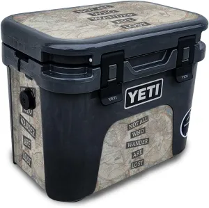 Glossy Glitter Skin Compatible with Yeti Roadie 15 Hard Cooler - Who Wander - Premium 3M Vinyl Protective Wrap Decal Cover - Easy to Apply | Crafted in The USA by MightySkins