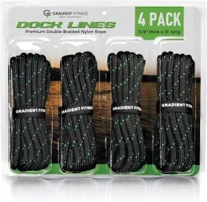 Gradient Fitness Bungee Dock Line | Marine Rope Boat Dock Lines Make Docking & Boarding Easy for Jetski, Kayak, Pontoon. Boat Accessories Stretch 4'-5.5'. Mooring Boat Rope Absorbs Shock