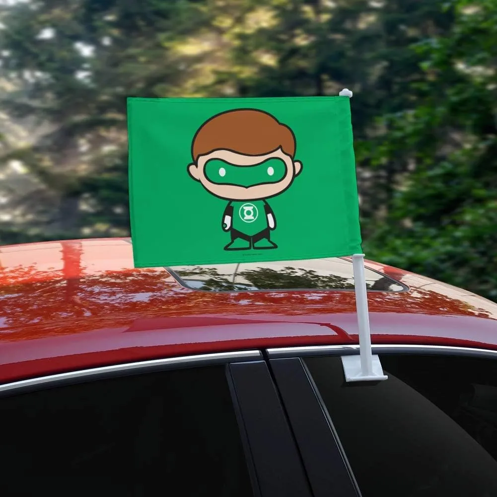 GRAPHICS & MORE Green Lantern Cute Chibi Character Car Truck Flag with Window Clip On Pole Holder