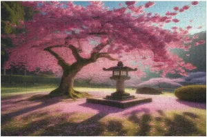 Great Jigsaw Puzzles for Adults 1000 Pieces Blossom Tree and Japanese Lantern Puzzles for Adults Toys Gift Family Decoration Kids Puzzles