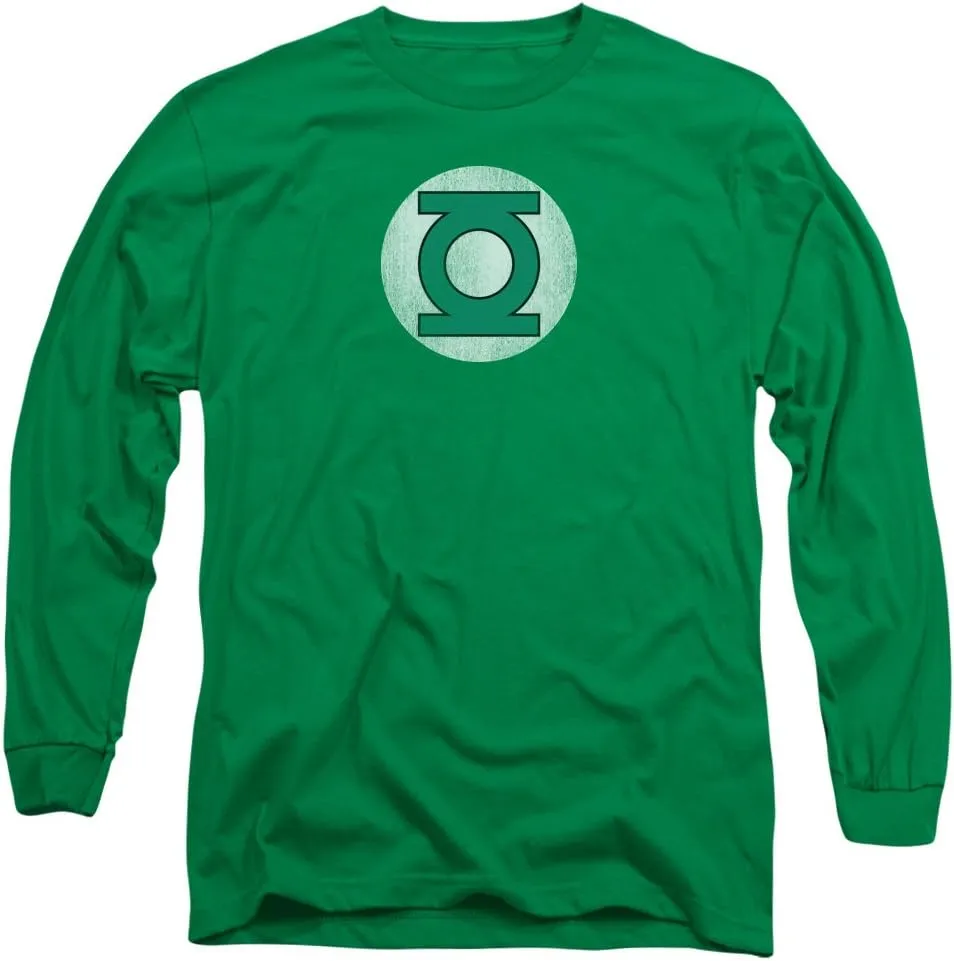 Green Lantern Distressed Logo Adult Long-Sleeve T-Shirt, X-Large