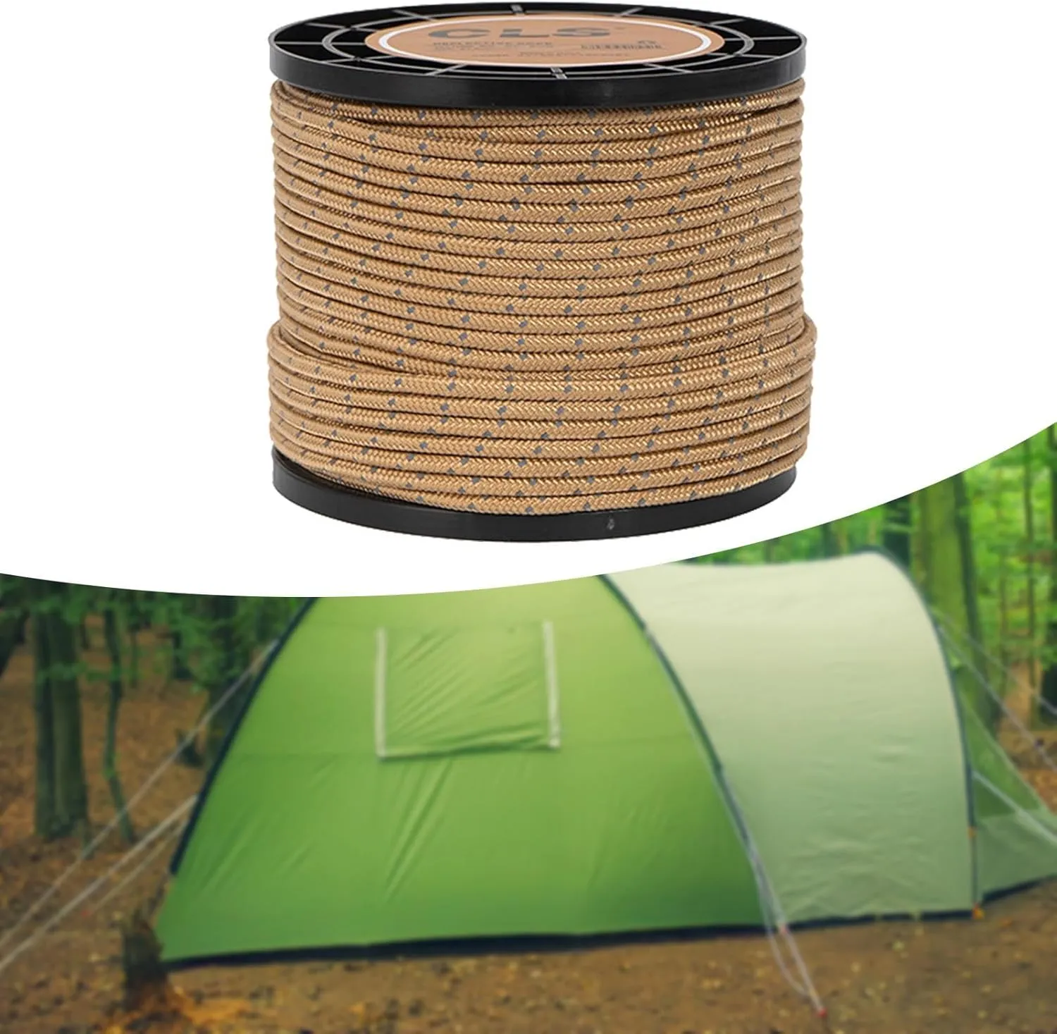 Guy Line Rope 50M 4mm Tent Awning Guide Rope Camping Rope Paracord for Canopy Shelter Camping Backpacking Tent Accessory