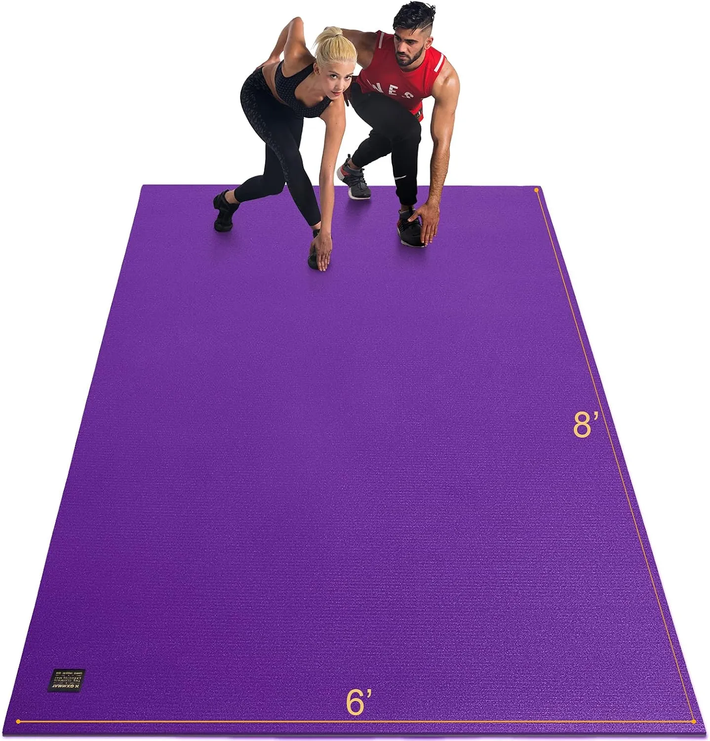 GXMMAT Extra Large Exercise Mat 16'x6'/12'x6'/10'x6'/8'x6'(7mm), Extra Wide Workout Mats for Home Gym Flooring, Non-Slip Thick Durable Cardio Mat for MMA,Plyo,Jump Rope,Weights,Fitness,Shoe-Friendly