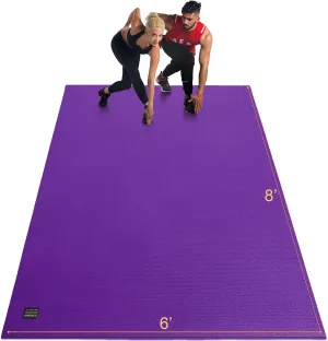 GXMMAT Extra Large Exercise Mat 16'x6'/12'x6'/10'x6'/8'x6'(7mm), Extra Wide Workout Mats for Home Gym Flooring, Non-Slip Thick Durable Cardio Mat for MMA,Plyo,Jump Rope,Weights,Fitness,Shoe-Friendly