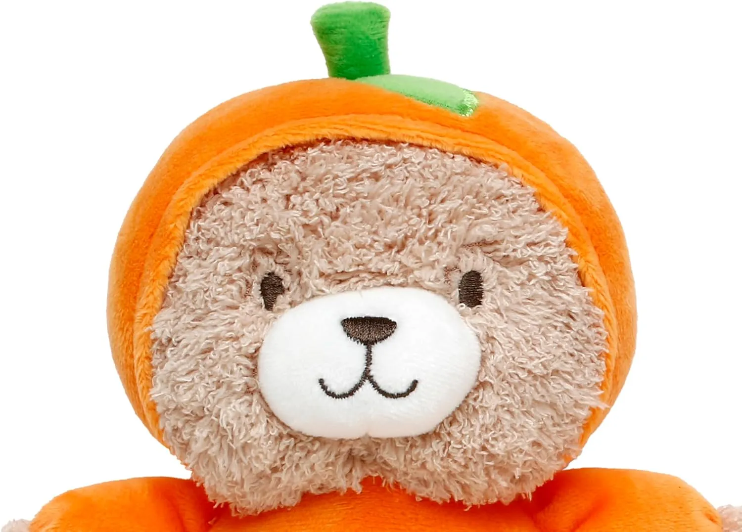 Halloween 9 inch Plush Rattle with Embroidered Jack-O-Lantern for Baby, (Orange Pumpkin, Bear)