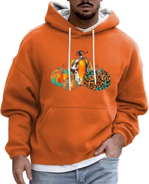 Halloween Hoodie Men Hoodie Printed Pocket Hoodie Mens Costume Hoodie Men'S Novelty Hoodies Horror Hoodies For Men'S