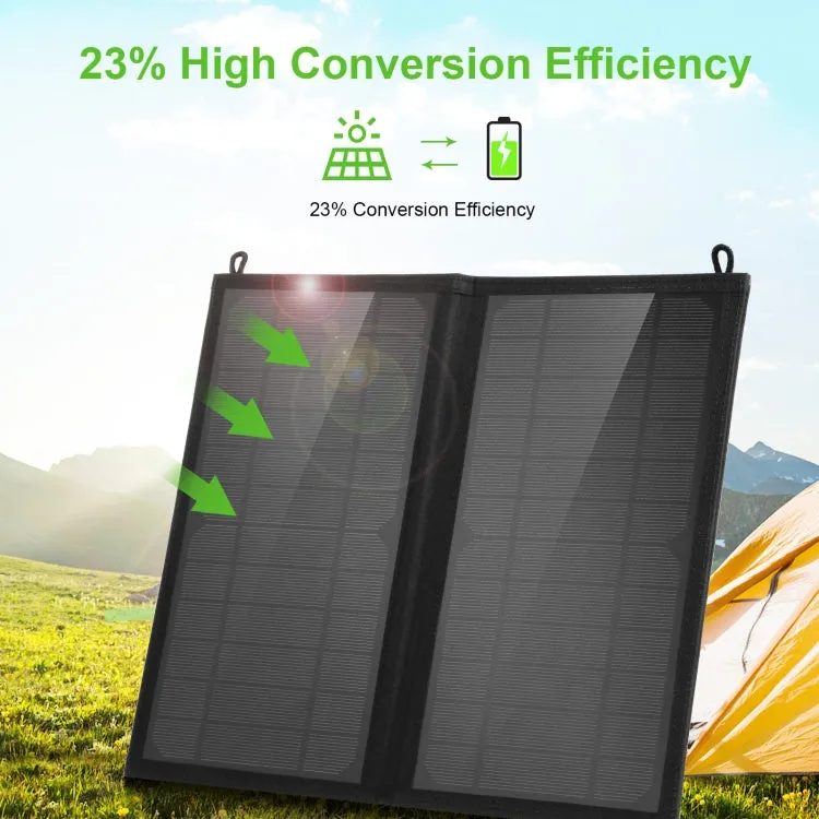 HAWEEL 12W 2 Panels Foldable Solar Panel Charger Bag with 5V / 3.1A Max Dual USB Ports, Support QC3.0 and AFC, 12W 2 Panels