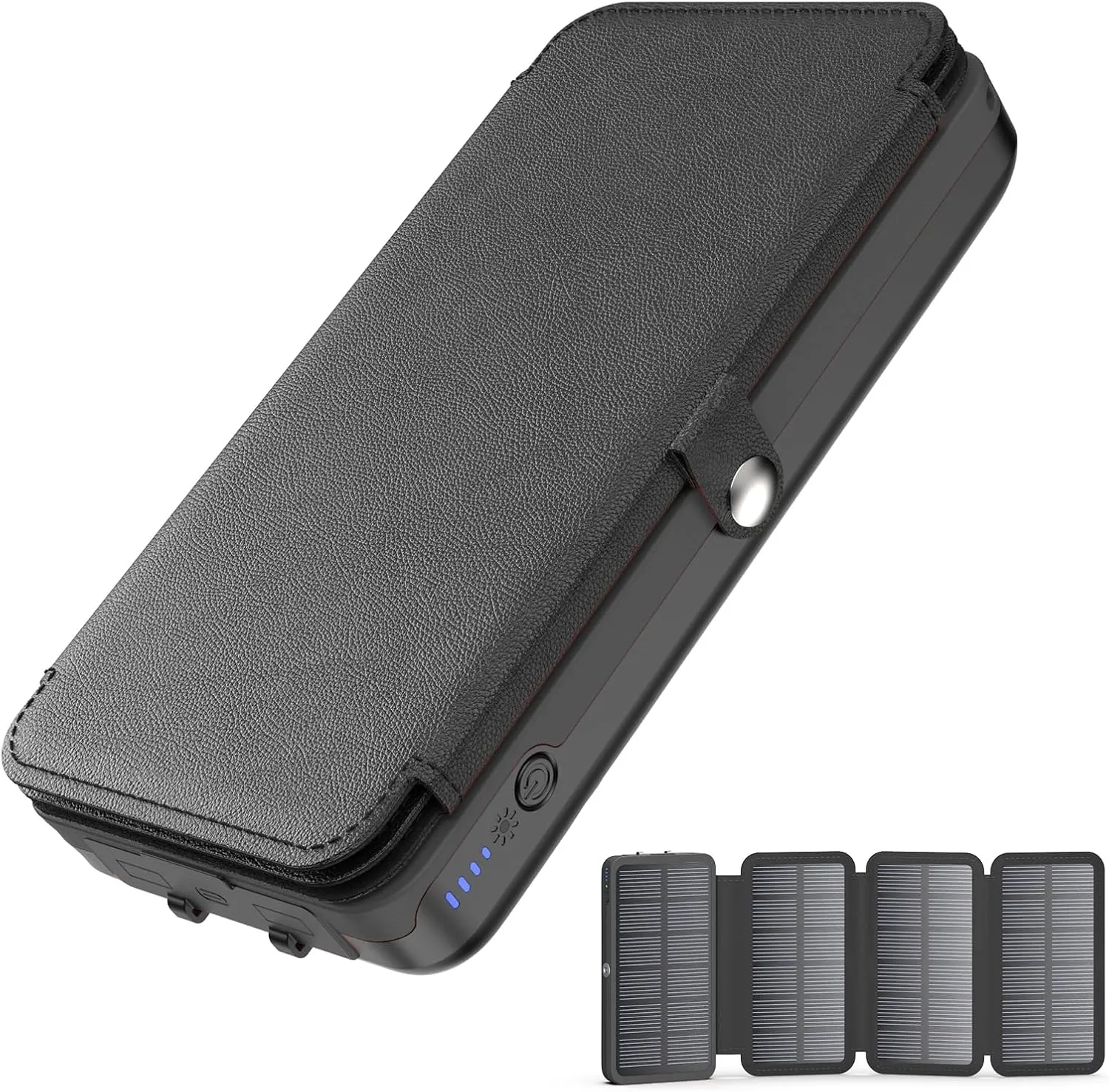 Hiluckey Solar Charger 27000mAh 22.5W Fast Charging Power Bank USB C PD Portable Phone Charger with 4 Solar Panels for Cell Phone Tablet
