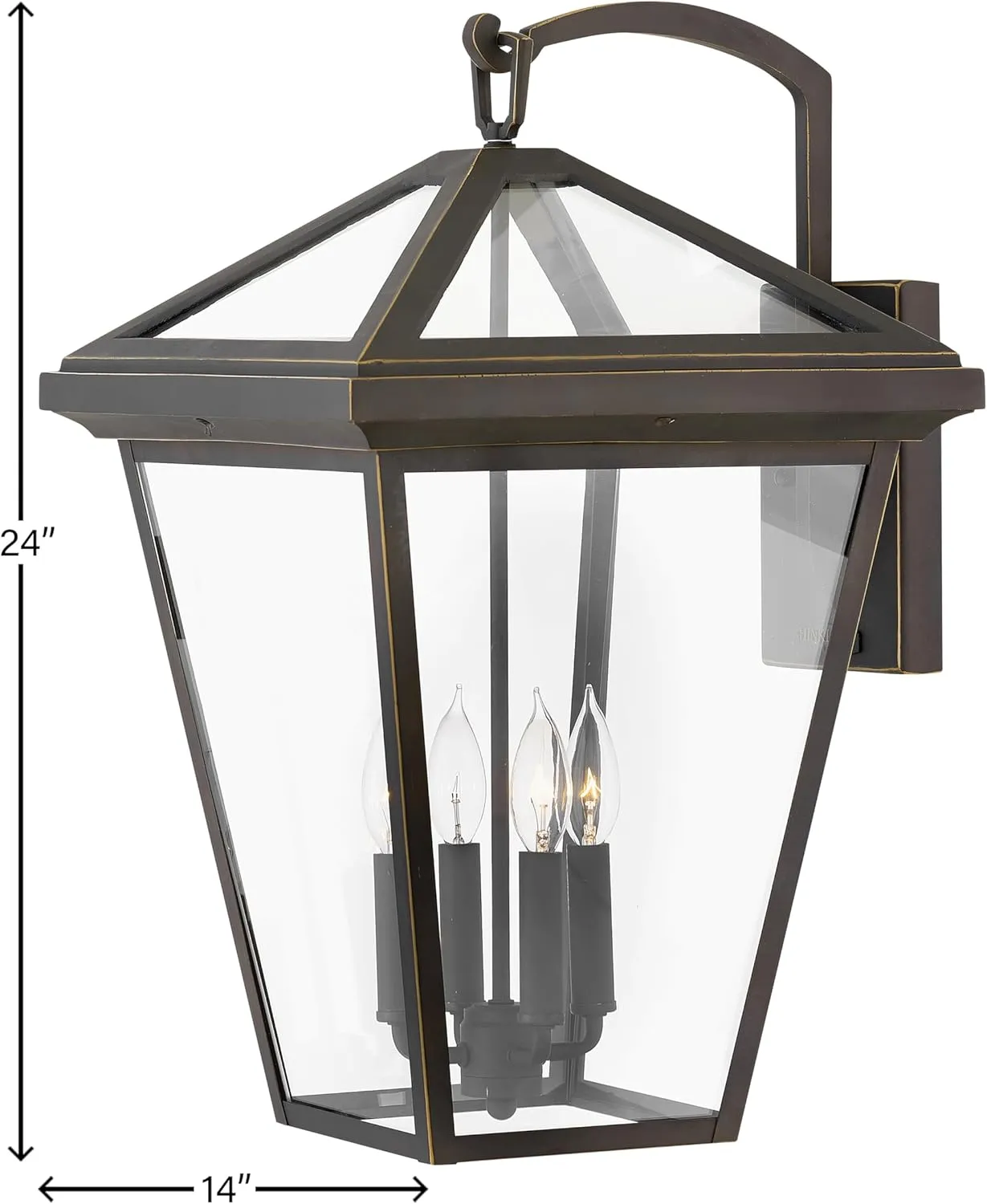 Hinkley Alford Place Collection Four Light Extra Large Outdoor Wall Mount Lantern, Oil Rubbed Bronze (Model: 2568OZ)
