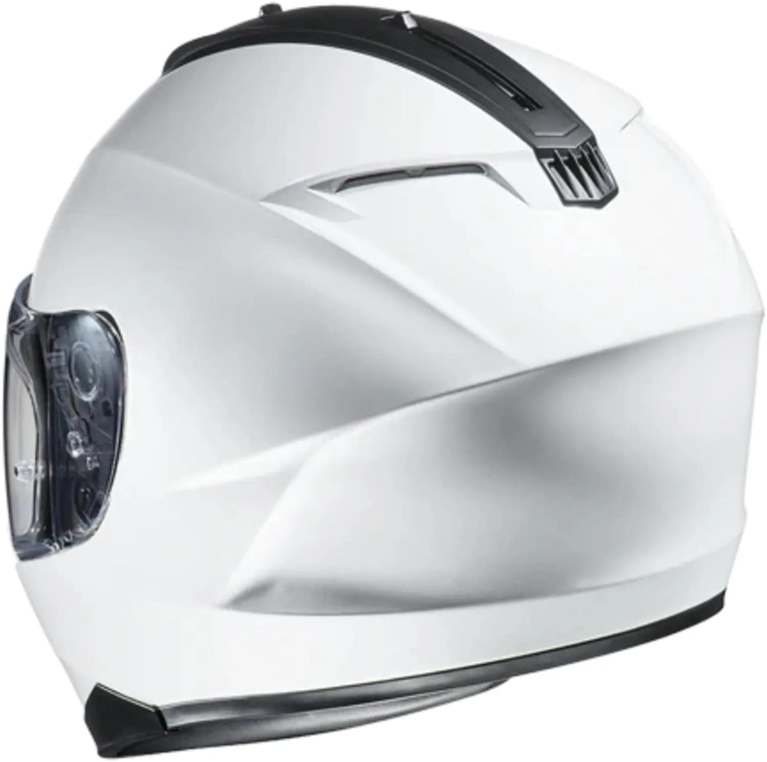 HJC C70 Solid Full Face Motorcycle Helmet with HJ-20M Pin-lock Shield, DOT Approved (White, Large)
