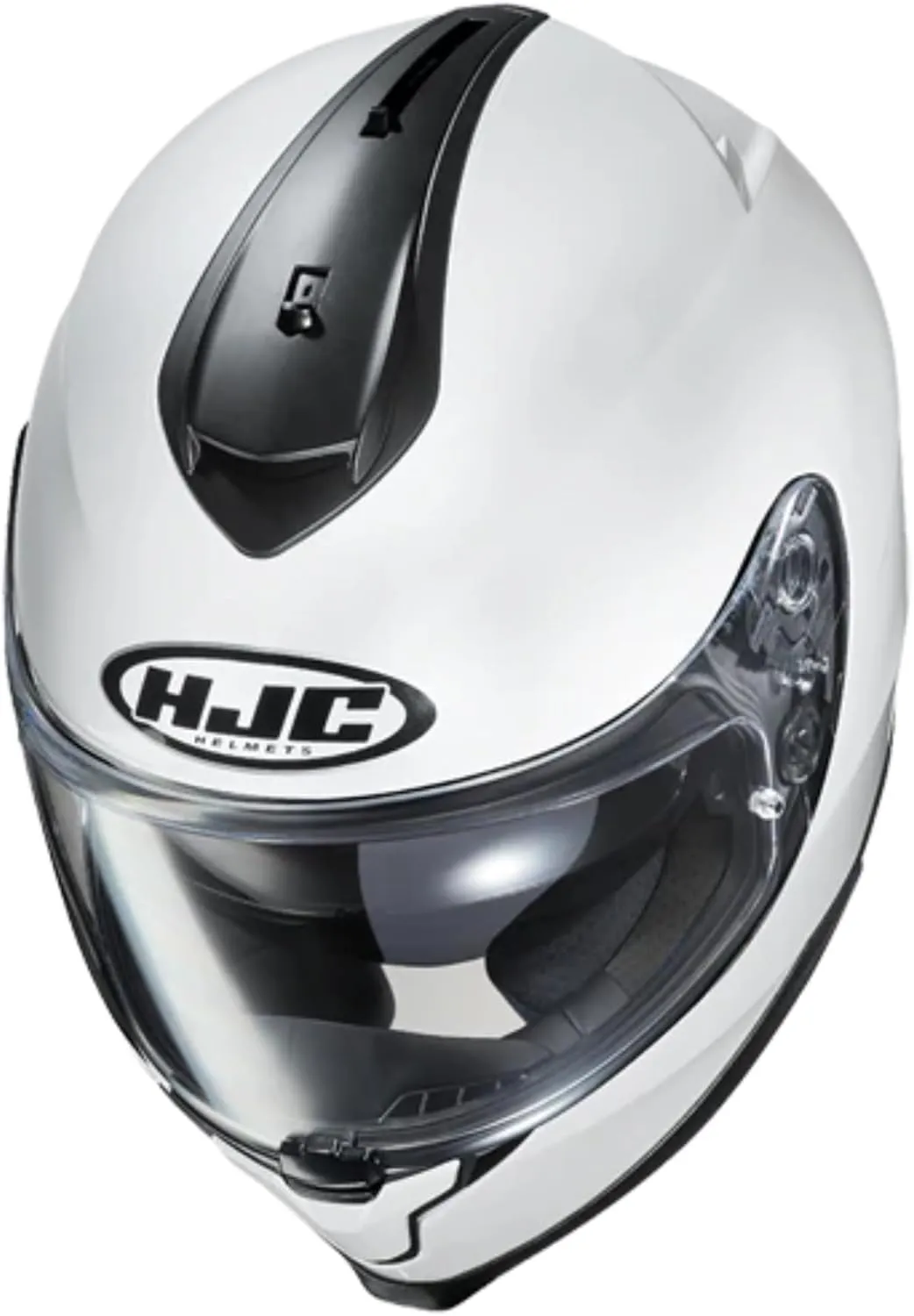 HJC C70 Solid Full Face Motorcycle Helmet with HJ-20M Pin-lock Shield, DOT Approved (White, Large)
