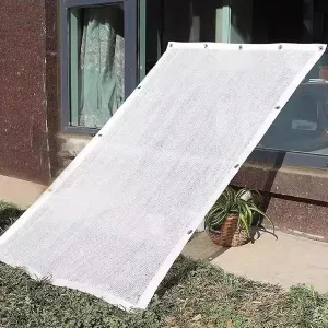 HM&DX Shade Netting with Grommets,50% Outdoor Sunblock Shade Cloth, UV Resistant Insulation Shade Cloth for Pergola Greenhouse Plants Growing Chicken Coop(5x6m(16.4x19.7ft), White)