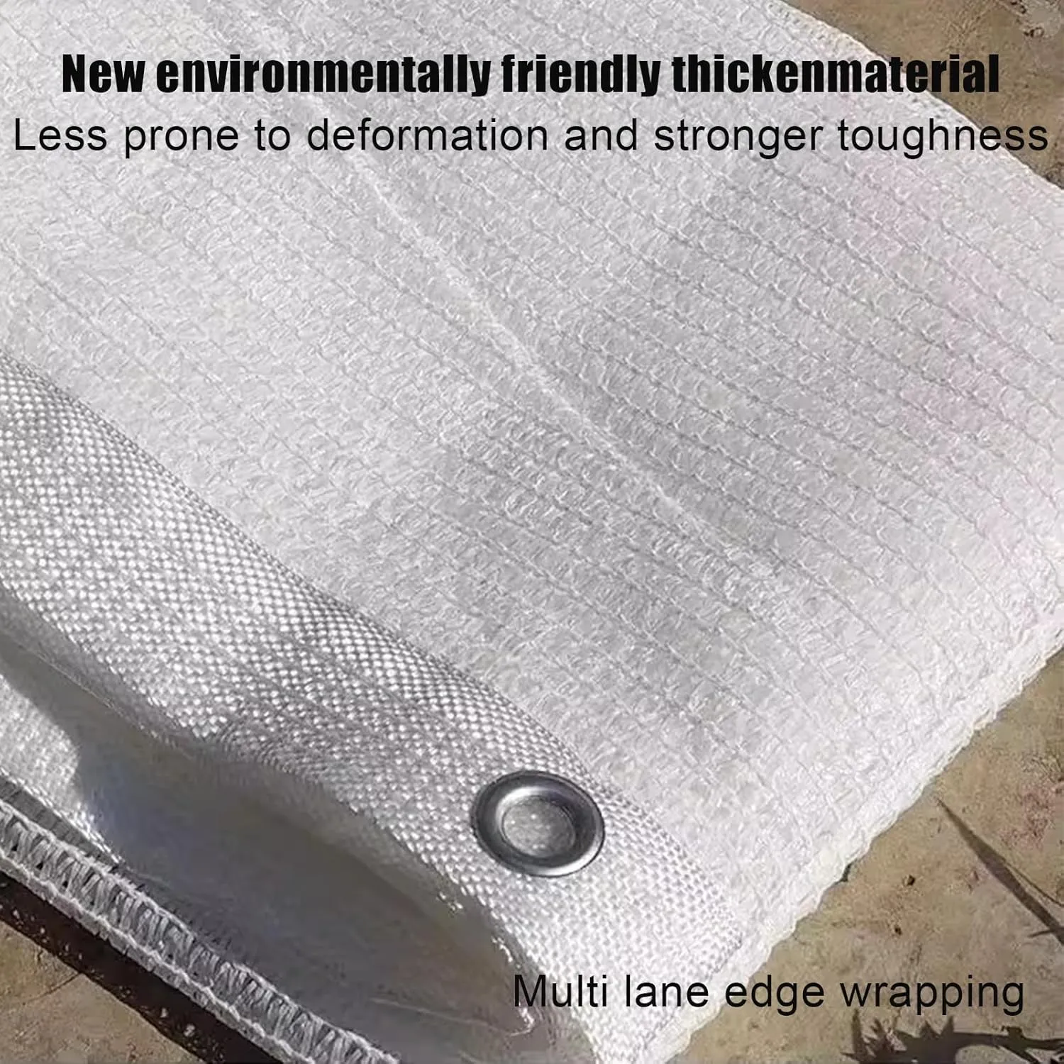 HM&DX Shade Netting with Grommets,50% Outdoor Sunblock Shade Cloth, UV Resistant Insulation Shade Cloth for Pergola Greenhouse Plants Growing Chicken Coop(5x6m(16.4x19.7ft), White)