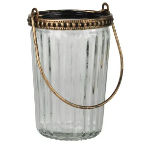 HomArt - Fez Hanging Votive Holder, Clear Glass Ribbed
