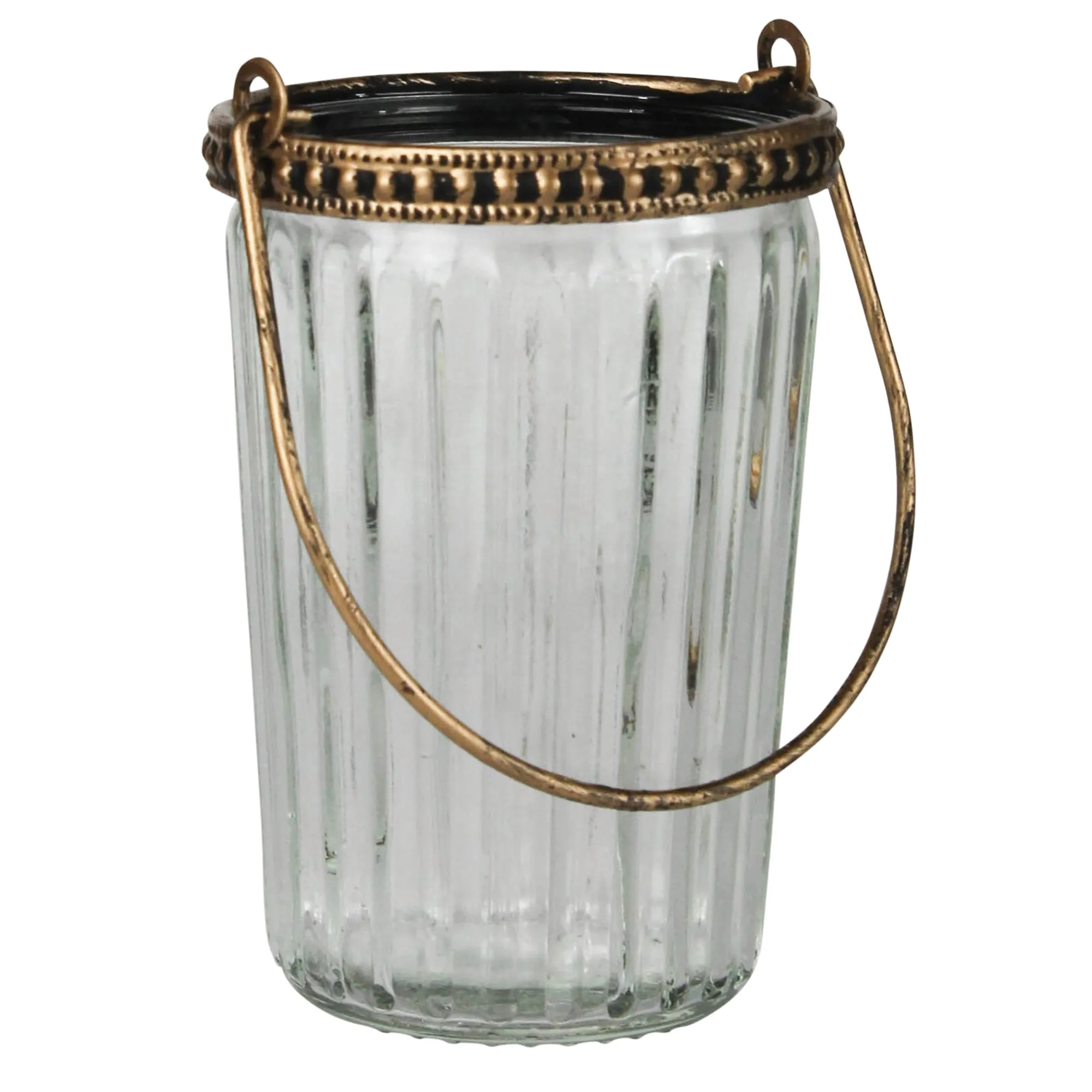 HomArt - Fez Hanging Votive Holder, Clear Glass Ribbed