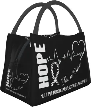 Hope For A Cure Multiple Hereditary Exostoses Awareness Lunch Box Large Portable Collapsible Insulated Cooler Lunch Tote for Men Women