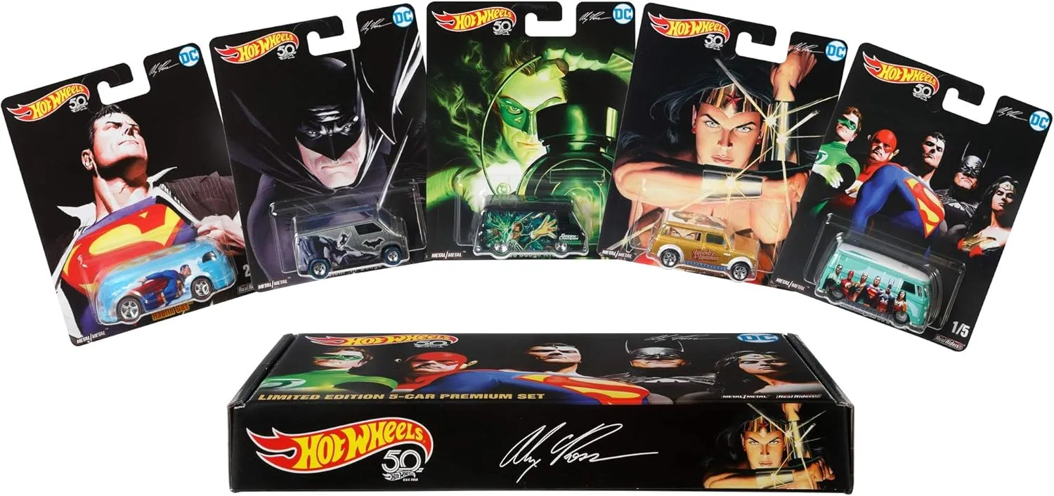 Hot Wheels Alex Ross Limited Edition Collector 5 Pack, Multicolor