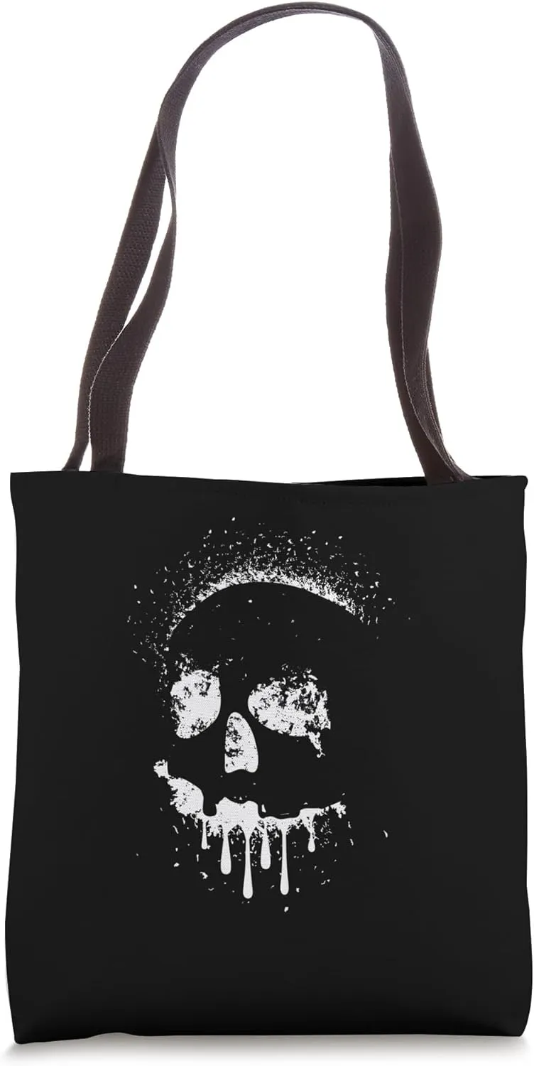Human Skull Mansion Haunted Spooky Funny Horror Halloween Tote Bag