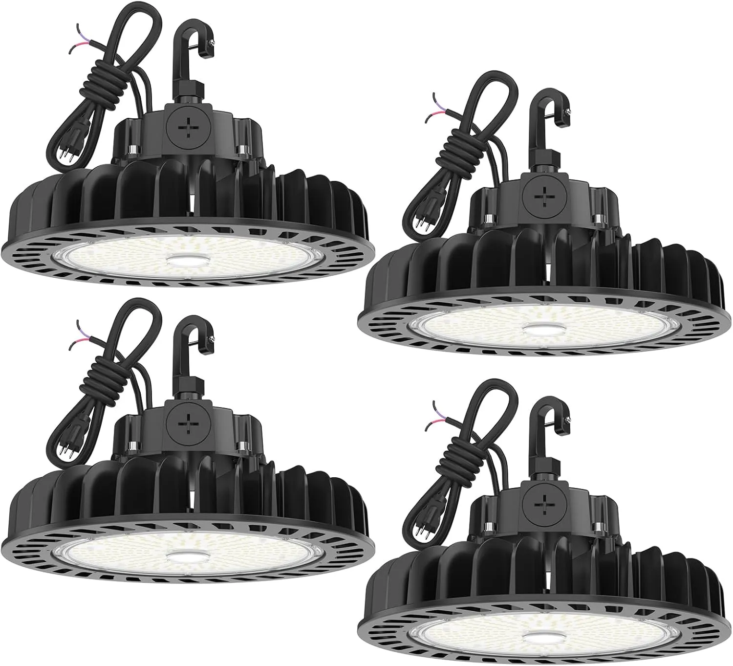 HYPERLITE LED High Bay Light | 29000LM (200W) Dimmable High Bay LED Lighting | UL Listed | 5000K Commercial Lights | US Hook Included | Alternative to 850W MH/HPS | 4-Pack
