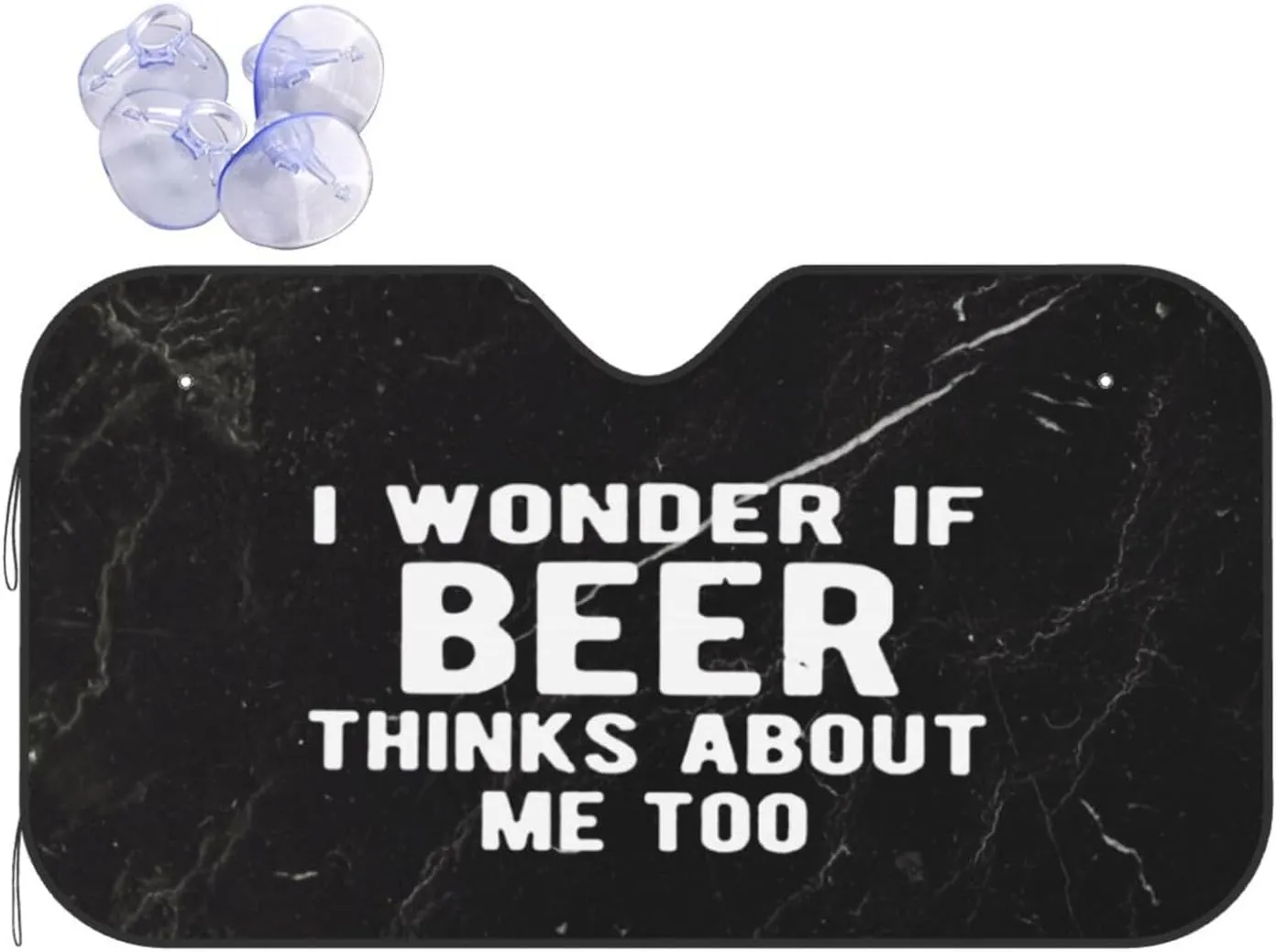 I Wonder If Beer Thinks About Me Too Windshield Sun Shade Foldable Blocks UV Rays Sun Shade, for Car SUV Truck