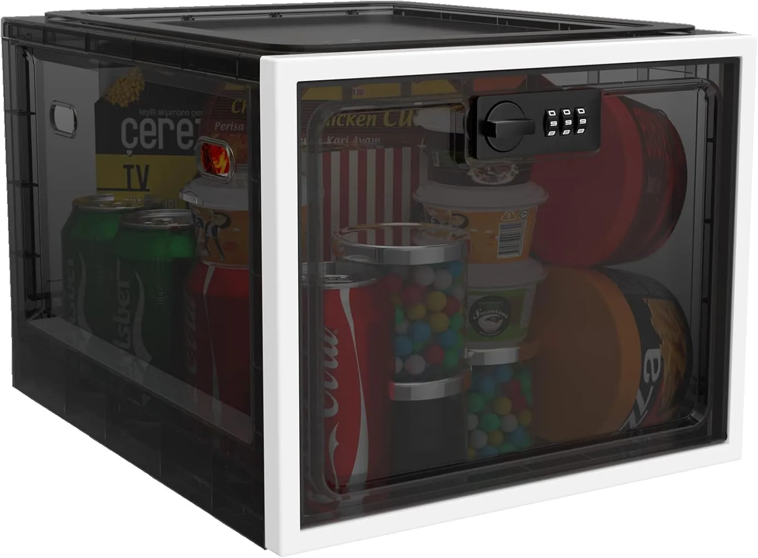 iBune Large Lock Box for Medication, Medicine Lock Box, Lockable Storage Box Medicine Box with Lock Fridge Snack Locker Food Phone Lock Boxes for Personal Items, Black