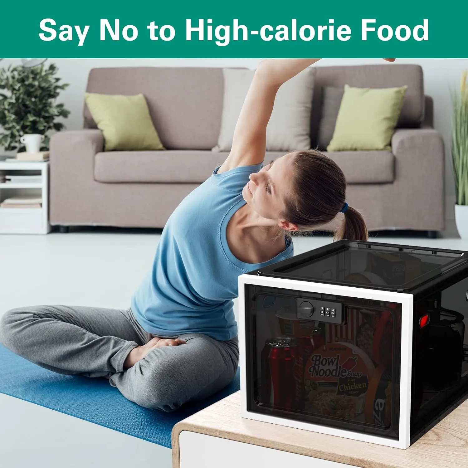iBune Large Lock Box for Medication, Medicine Lock Box, Lockable Storage Box Medicine Box with Lock Fridge Snack Locker Food Phone Lock Boxes for Personal Items, Black