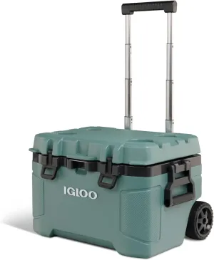 Igloo Trailmate 52Qt Wheeled Cooler, Insulated Hard Shell Ice Chest, Spruce
