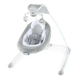Ingenuity InLighten Baby Swing - Cool Mesh Fabric, Vibrations, Swivel Infant Seat, Nature Sounds, Light Up Motorized Mobile - Braden