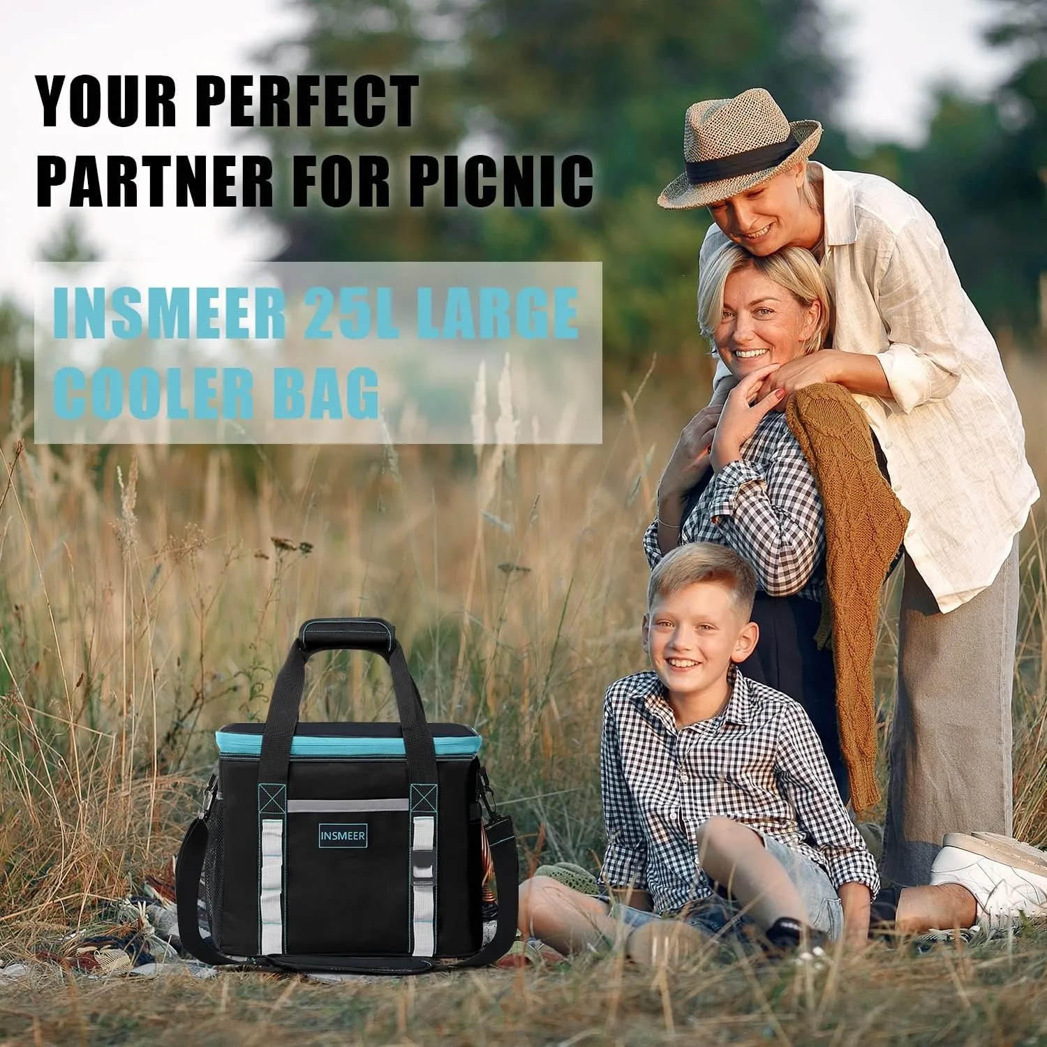 INSMEER Cooler Bag Large - 30-80 Cans, Reusable 55L/25L Soft Cooler Bags, Insulated Grocery Bags - Cooler with Bottle Opener & Removable Shoulder Strap - for Beach, Camping, Picnic, Travel - Outdoor