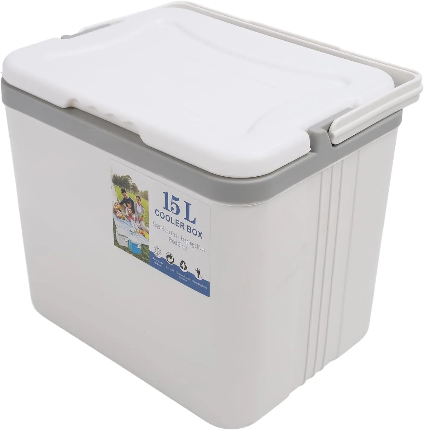 Insulated Cooler, Small Cooler Hard Shell Lasting Cooling Insulation Hard Cooler Box 15L Portable Cooler Ice Chest for Beach, Drink, Beverage, Camping, Picnic, Fishing, Boat,