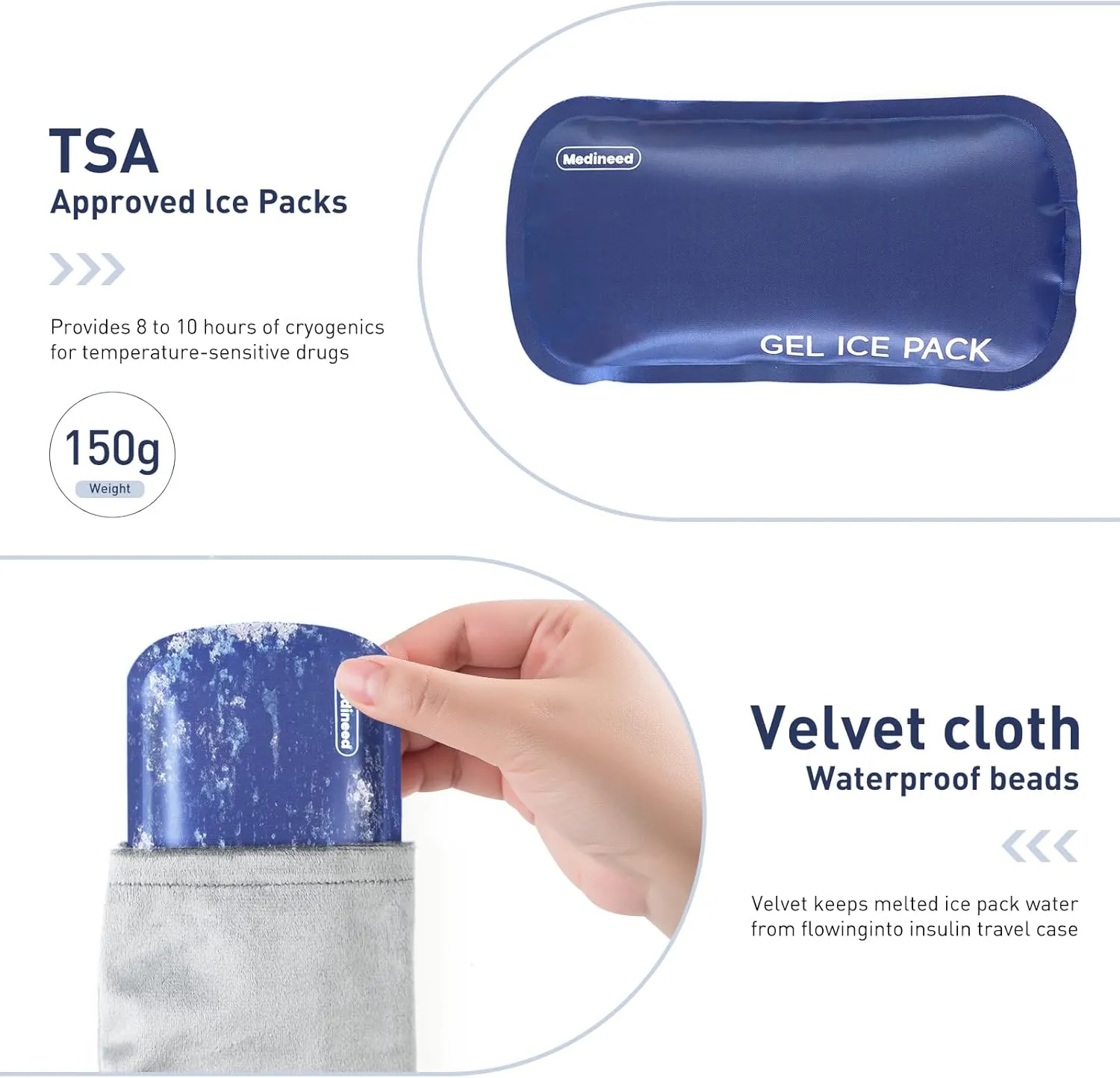 Insulin Cooler Travel Case, 4 Pens Diabetes Case, TSA Approved, Medicine Organizer with 2 Ice Pack (BlackB)