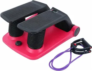 INTBUYING Stepper Climber Fitness Machine with Resistant Bands Portable Stair Stepper Exercise Equipment Low-Impact Cardio, Space-Saving, Height-Adjustable Comfortable Foot Pedals Exercise Machine