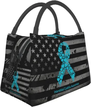 Interstitial Cystitis Awareness Lunch Box Large Portable Collapsible Insulated Cooler Lunch Tote for Men Women20