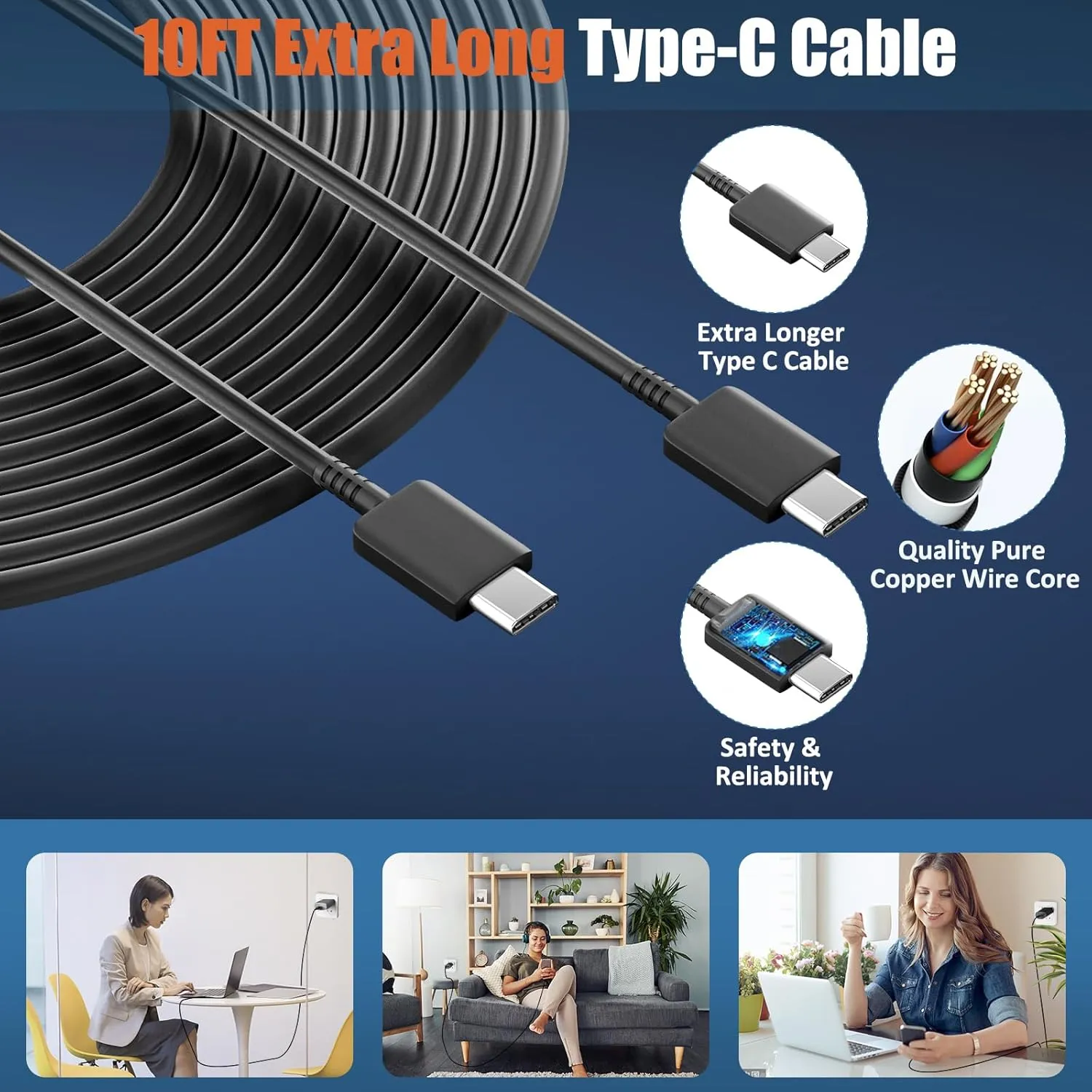 iPhone 16 15 Pro Max Charger Fast Charging, 30W USB-C iPhone 15 16 Pro Max Fast Charge Block with 10FT Long USB C Cable for iPhone 16 Pro Max/16 Pro/15 Pro Max,iPad,Samsung Galaxy S24