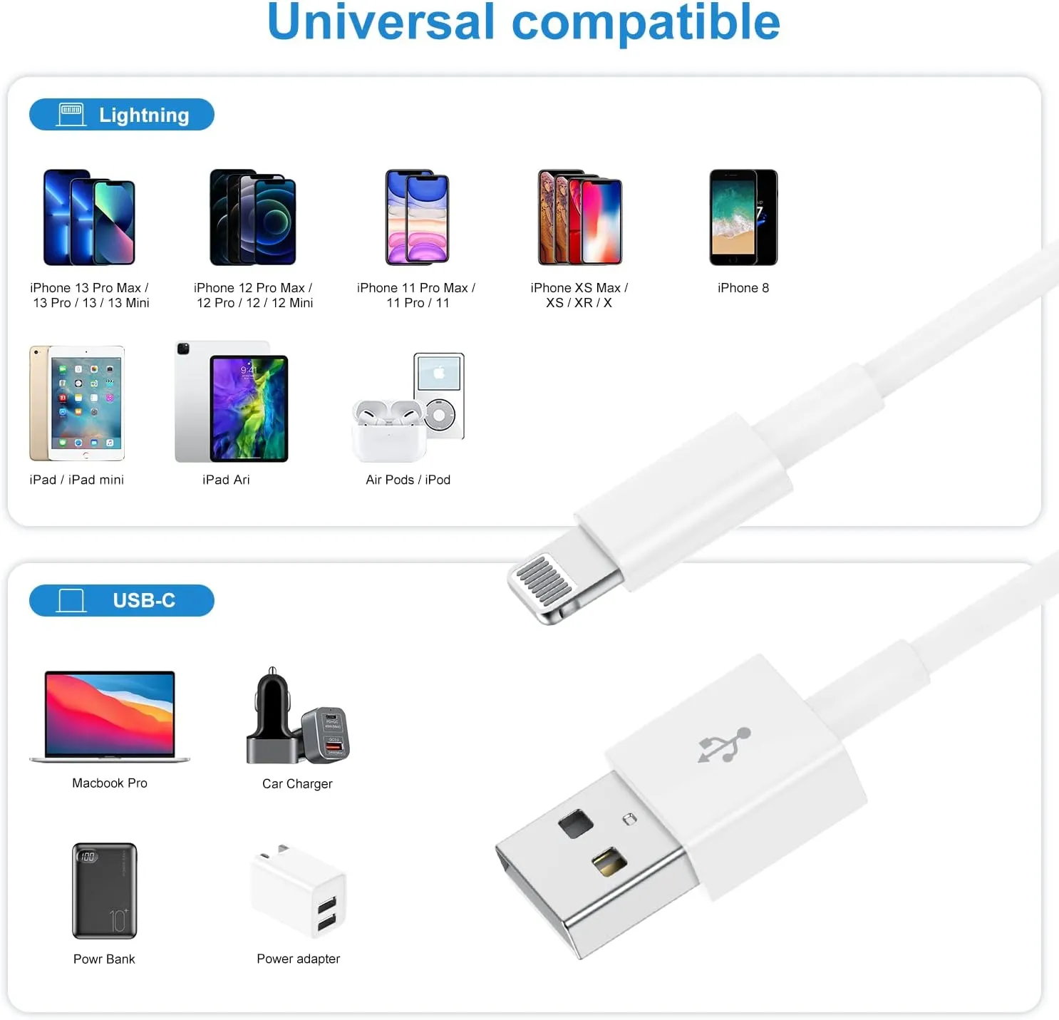 iPhone Charger Cable 10 Ft,[Apple MFI Certified] 3Pack Extra Long USB to Lightning Cable 10 Feet,Apple Charging Power Cord 10 Foot for iPhone 14 13 12 11 Pro Max Mini XR X 9 8 7Plus 6s ipad