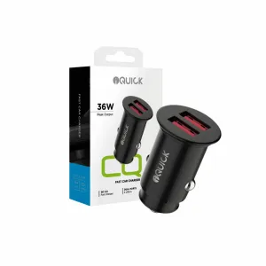 iQuick 36W Fast Car Charger Dual USB-A Ports