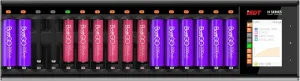 ISDT N16 36W 1.5A 16-Slot Speedy Smart LCD Display Universal Battery Fast Quick Charger for Rechargeable Batteries AA AAA Li-lon LiHv Ni-MH Ni-Cd Nizn LiFePO4 with AC Wall Adapter