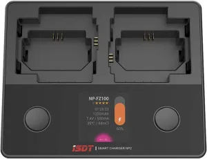 ISDT NP2 Camera Battery Charger Set - 90 Mins Full Charge - Max 25W Type-C Input - Compatible with Sony A9 A7III A7RIII Cyber-Shot DSC-RX100 Series, HDR-CX405