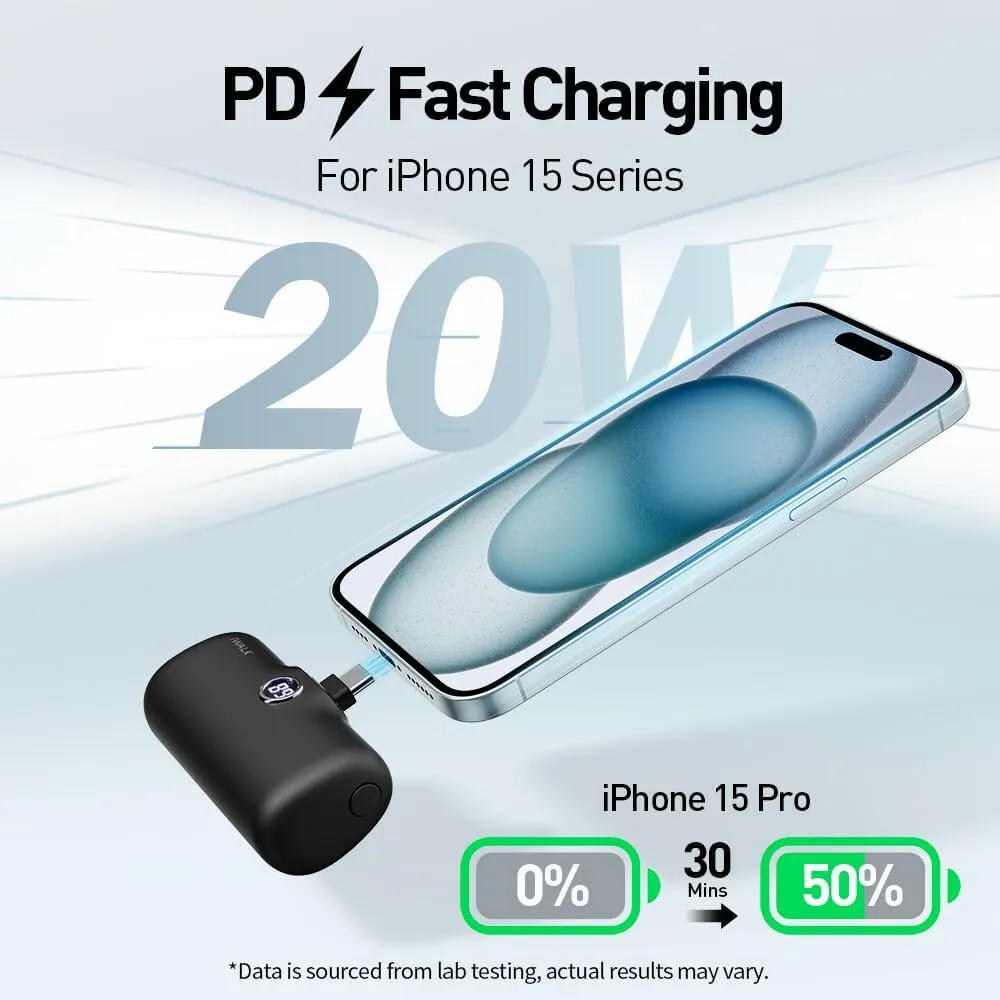iWALK USB-C Portable Charger for iPhone 15/16, Mini 20W 4800mAh Wireless Power Bank Fast Charging Travel Battery Pack Compatible with iPhone 16/15/15 Plus/15 Pro/15 Pro Max, Andriod Phone Samsung