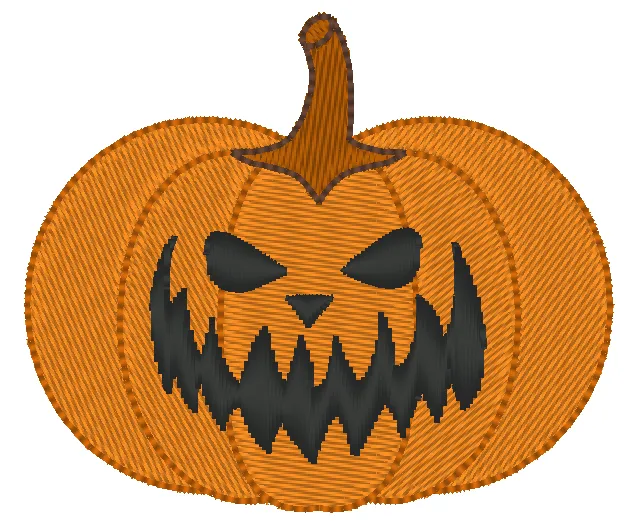 Jack O Lantern Halloween Machine Embroidery Design, Face 7