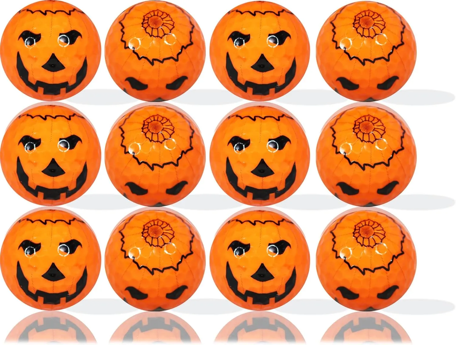 Jack-O-Lantern Pumpkin Golf Balls - One Dozen: Embrace Halloween Fun on The Green- Perfect for Halloween Enthusiasts !