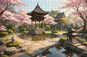 Jigsaw Puzzles for Adults 1000 Pieces Japanese Castle Garden Lantern Wooden Jigsaw Puzzle Toys School Supplies Family Decorations Unique Present