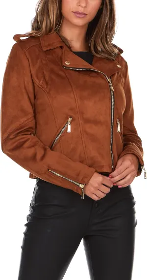 JOUJOU Womens Faux Suede Jacket, Stylish Clothing, Luxury Fashion